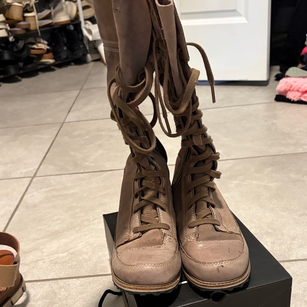 The North Face Brown Lace-Up Knee-High Boots